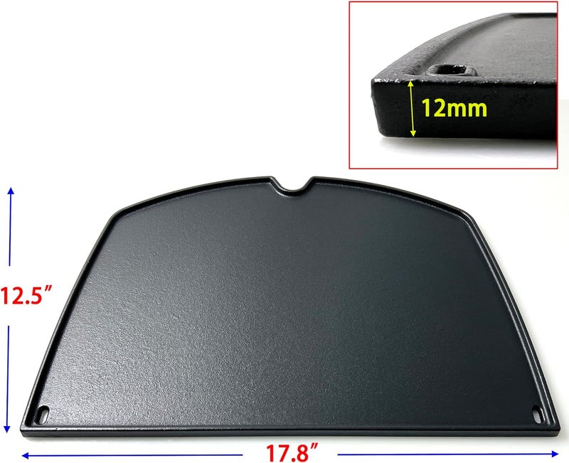 Direct Store DC138 6506 Cast Iron Griddle for Weber Q300 Q320 Q3000 Q3100 Q3200 Series Gas Grills Part, Replacement Part for Weber 57060001 586002 426001 56010049 404341, 1 Piece Black Griddle - Image 2